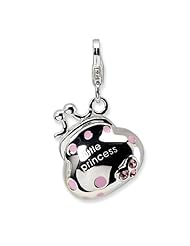 Sterling Silver Swarovski Element/Enamel Little Princess Handbag Char