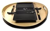 Sushi set charcoal black gloss finish for two