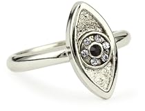 House of Harlow 1960 Silver Plated Evil Eye Ring, Size 7