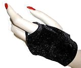 Velvet Fingerless Mitt Gloves, Black Only