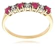 10k Yellow Gold Ruby and Diamond Ring (.015 cttw, I-J Color, I3 Clarity)