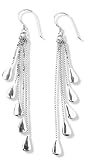 Earrings with Teardrops on Box Chains