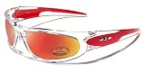 X-Loop Lunettes de Soleil - Sport - Cyclisme - Ski - Conduite - Motard / Mod. 1200 Cristal Rouge / Taille Unique Adulte / Protection 100% UV400