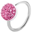 16 Gauge 3/8" Pink Round Ferido Crystal Captive Belly Ring