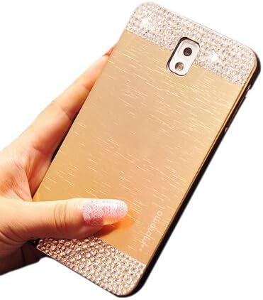 Dsrlucky Fashion Bonzer Bling Diamond Cristal Crystal Hard Galaxy Note 4 Back Case Cover Galaxy Note 4 Hard Case Cover Skin for Samsung Galaxy Note 4 N9100 + High Quality Random Color Stylus (Gold)