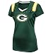 NFL Green Bay Packers Draft Me III Short Sleeve V-Neck Synthetic Tee, Dark Green/White/Yellow Gold, Medium