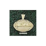 Nevada Wolf Pack Solid 10K Gold ''NEVADA'' Football Pendant