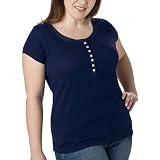 Women's Plus Size Merona® Knit Henley - Deep Navy
