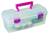 ArtBin Essentials Lift Out Tray with Raspberry Latches and Handle, Translucent