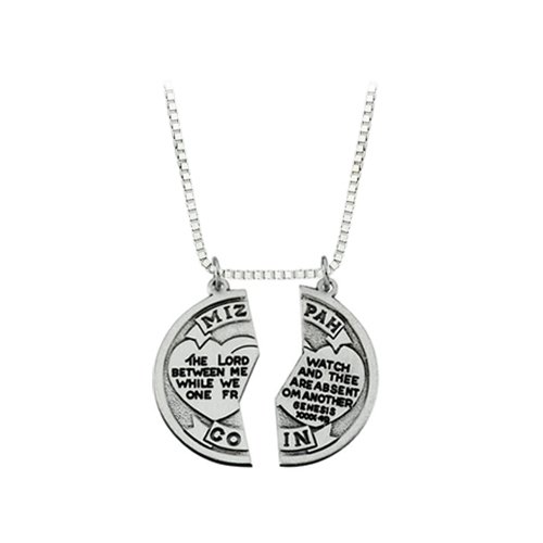 Sterling Silver ''MIZPAH'' Coin Pendant with Chain