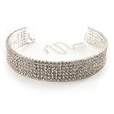 Goto 5-Row Swarovski Crystal Choker Necklace (Silver&Clear) Details 5-Row Swarovski Crystal Choker Necklace (Silver&Clear)
