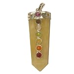 Chakra Pendant 04 Citrine Amethyst Iolite Moonstone Peridot Garnet Carnelian Yellow Crystal Healing Gemstone