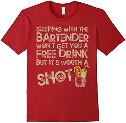 Men's Sleeping With The Bartender Bartending Shirts XL Cranberry