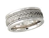 Hand Woven Comfort Fit Wedding Band 14k White Gold