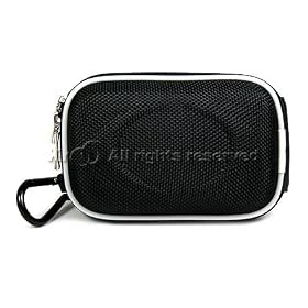 Quality and Protective Black Slim Nylon Digital Camera Case Slide Zipper Closure with Metal Clip Included for Pentax Optio A40, S10, A30