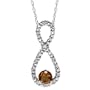 10k White Gold Diamond and Citrine Infinity Pendant (1/10 cttw, I-J Color, I3 Clarity), 18"