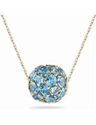 7.10 Cts Swiss Blue Topaz Fashion Pendant in 14K Yellow Gold