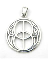 Sterling Silver Chalice Well Pendant Charm Celtic Knots