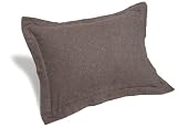 Pinzon 150-Gram Yarn-Dyed Herringbone Flannel Standard Sham, Chocolate/White