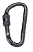 Black Professional Aluminum Alloy 80mm Locking Carabiner