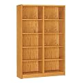 Double-Wide 10-Shelf Bookcase - Light Oak