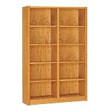 Review Concepts in Wood  / Double-Wide 10-Shelf Bookcase - Light Oak
