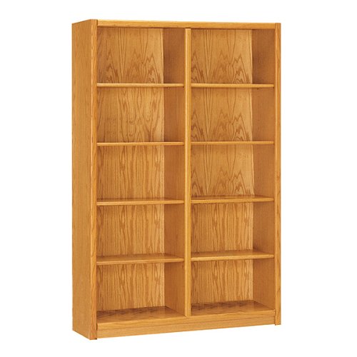 Double Wide Bookcase Light Oak