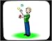 Mouse Pad with balls, juggler, world, earth, child