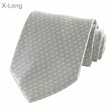 Lime Silver Checked Pattern New Extra Long Necktie Tie