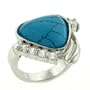 Size 8 Turquoise Cz Fashion Jewelry Sterling Silver Ring
