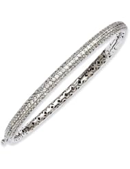 Sterling Silver Rhodium Plated With Cz Hinged Bangle, Best Quality Free Gift Box Satisfaction Guaranteed