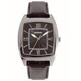 Gents black dial Sekonda leather strap watch