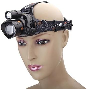 Lanmei T6 LED Headlight Headlamp 4-Mode 2000LM Zoomable for Camping Hiking Fishing White+Blue Light