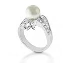 Bling Jewelry Designer Inspired Baguette & Marquise Diamond CZ Antique Pearl Ring