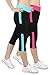 iloveSIA 2PACK Women's Capri Yoga Running Pants Leggings Sky Blue+Rose XL