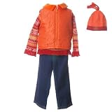 Little Girl Fall Clothes ORANGE Vest 4 Piece Set BT KIDS 4-6X