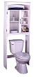 Curved Valance Bathroom Storage Cabinet In White Finish By Ameriwood Furniture