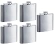 Personalized Set of 5 8oz Stainless Steel Groomsman Flask - Engraved