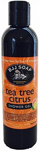 BJJ SOAP Tea Tree Citrus Antifungal Post Workout Shower Gel Body Wash 8 Oz -100% Plant Based Tea Tree Oil & Eucalyptus Oil
