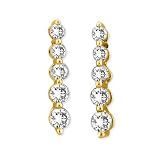 14K Yellow Gold 1/2 ct. Diamond Journey of Love Drop Earrings