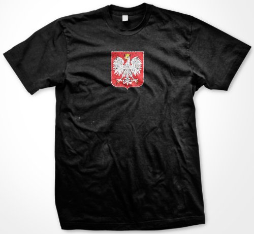 Poland Coat Of Arms Mens T-shirt, Polska Eagle Crest Polish Pride Tee Shirt