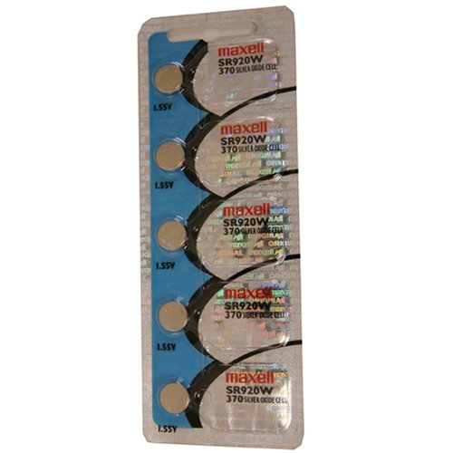Maxell Watch Battery Button Cell SR920W 370 Pack of 5 Batteries
