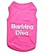 Parisian Pet Dog Tshirt - Embroidered “Barking Diva“ Girl Dog Shirt - Breathable and Lightweight Dog Clothes Female - Sleeveless Pink Dog Tee Shirts - Machine Washable Dog Shirt for Large Dogs - XL