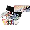 Premium 500 Real Clay No Metal Insert 11.5 gram Texas Holdem Design Poker Chips Set, w/6 Dealer Buttons, 5 Unique Poker Dice & 2 Decks of Cards