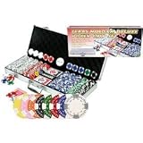 Premium 500 Real Clay No Metal Insert 11.5 gram Texas Holdem Design Poker Chips Set, w/6 Dealer Buttons, 5 Unique Poker Dice & 2 Decks of Cards