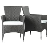 Jago RTST03/2grau Polyrattan St�hle inkl. Sitzkissen 2er Setvon "Jago"