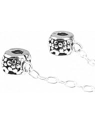 Flower Clip .925 Sterling Silver Bead Charm Spacer/stopper Safety Chain