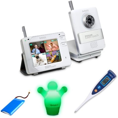 MobiCam DXR Touch Baby Monitor + TempTalk Oral Digital Thermometer + Mobi TykeLight Jr (Green)+DXR rechargeable battery