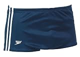 Speedo Men's Nylon Stripe Square Leg Bathing Suit, Black, 32