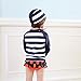 Vivo-biniya Kid Girl's Two-piece Swimsuits Long Sleeve Swimwear Blue 70-150cm